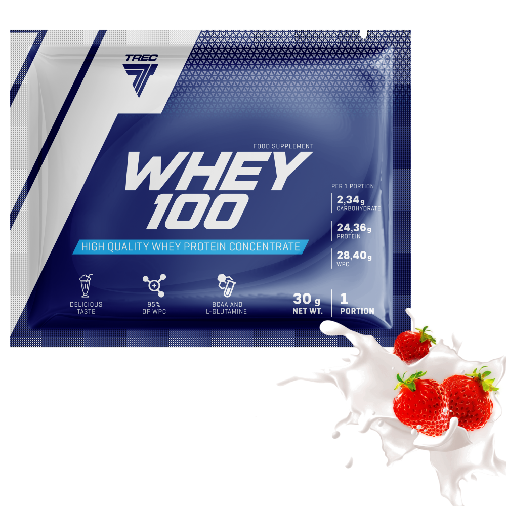 Протеин Trec Nutrition Whey 100 Сывороточный протеин 30 g Клубника